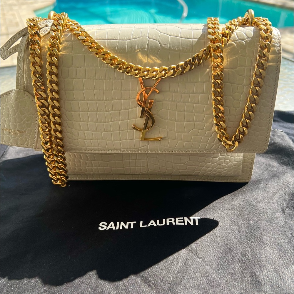 MEDIUM SUNSET IN CROCODILE-EMBOSSED LEATHER